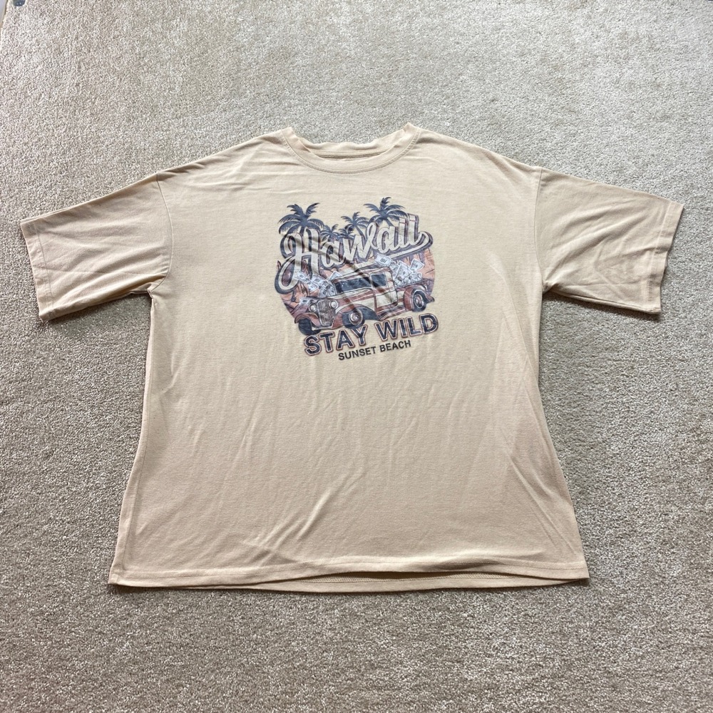 SHEIN Shirt Mens Small Hawaii Stay Wild Sunset Beach Graphic Tee